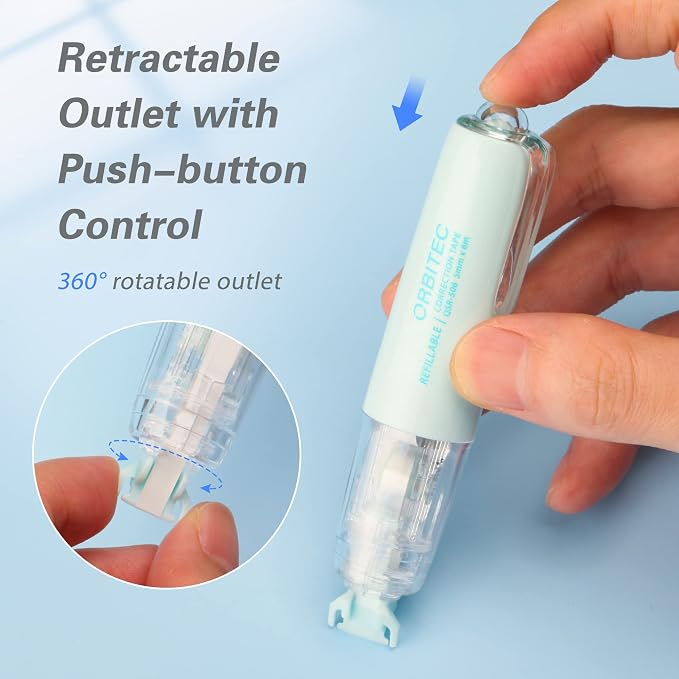 Refillable Retractable White Correction Tape, Mini Small Japan Aesthetic Cute - Image 3