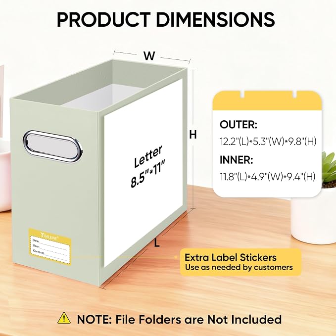 BALEINE File Organizer Box, Cardboard File Folder Organizer - Image 3