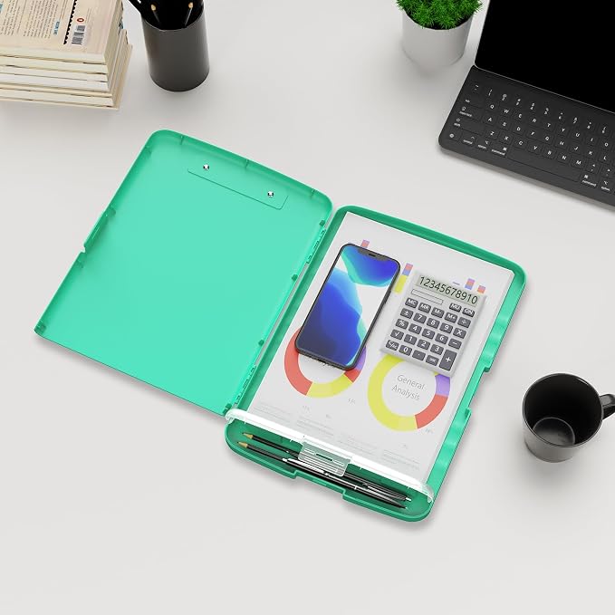 Plastic Clipboard with Storage, 8.5 x 11 Storage Organization Box Side-Opening - Image 6