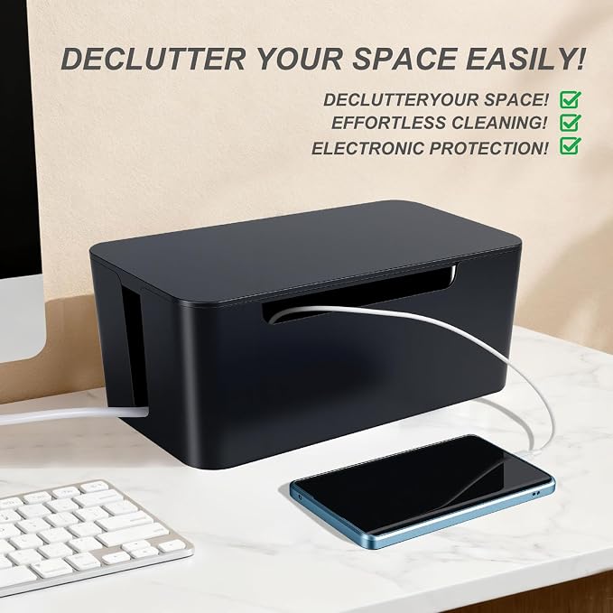 Eichzer Cable Management Box, Premium Cord Organizer Box to Hide Surge - Image 2