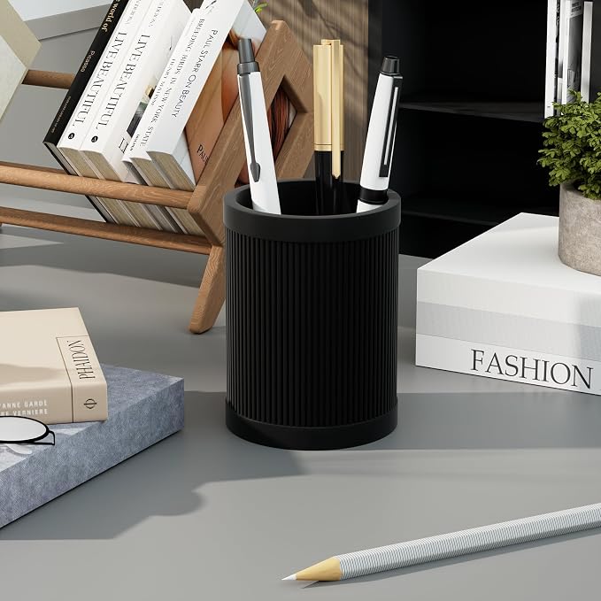 HighHerz Aesthetic Pen Holder For Desk, Modern Silicone Pencil Holder, Stylish - Image 5