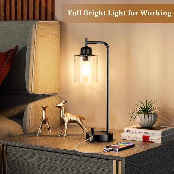 Industrial Bedside Table Lamp for Bedroom - Image 5