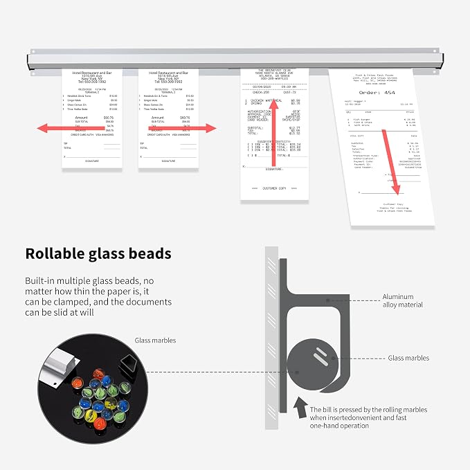36 Inch Aluminum Ticket Holder Rail - Image 4