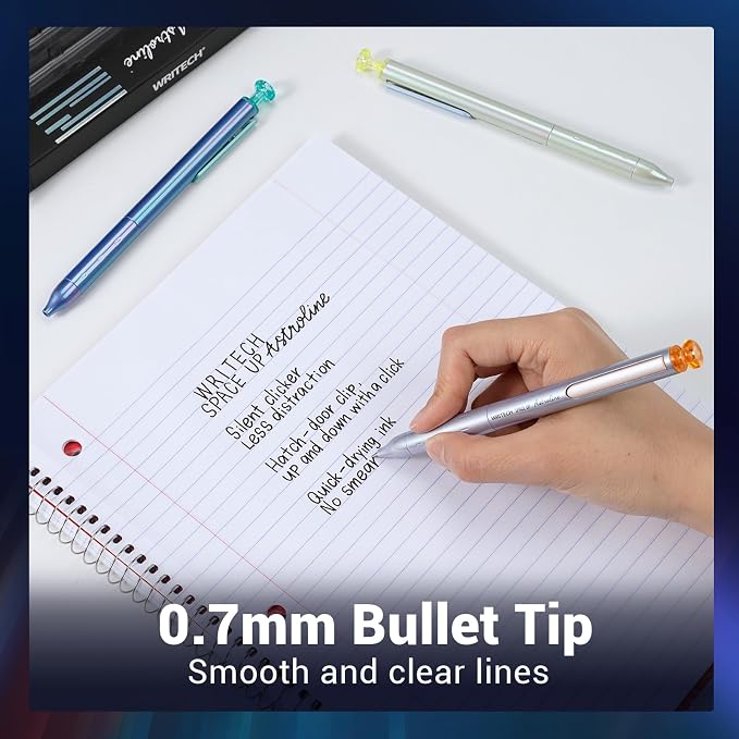 WRITECH Gel Pens Black Ink: Sleek Metal Barrel Pen Fine Point 0.7mm Retractable - Image 7