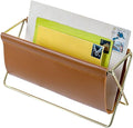 MyGift 10 Inch Mid Century Caramel Leatherette Mail Sorter Letter Holder Rack by MyGiftHome