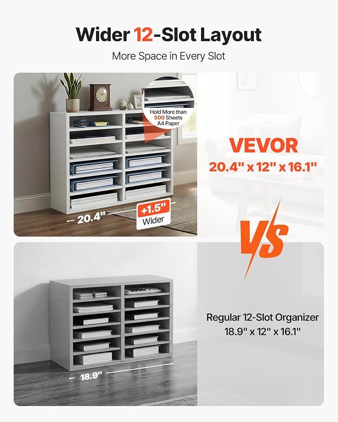 VEVOR Literature Organizers, 12 Compartments Office Mailbox - Image 2
