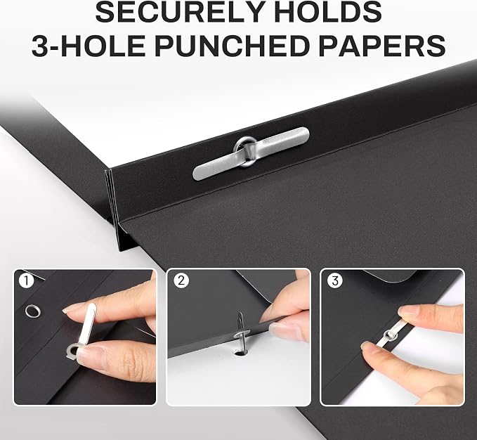 SUNEE 2 Pocket Folders with Prongs, Paper Folders with 2 Pockets and 3 Prongs - Image 3