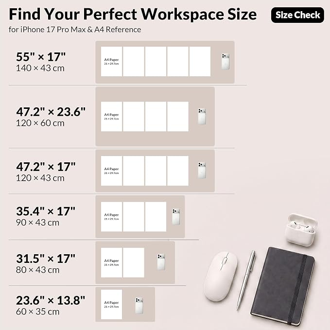 Leather Desk pad Protector, Large Desk mat - Image 7