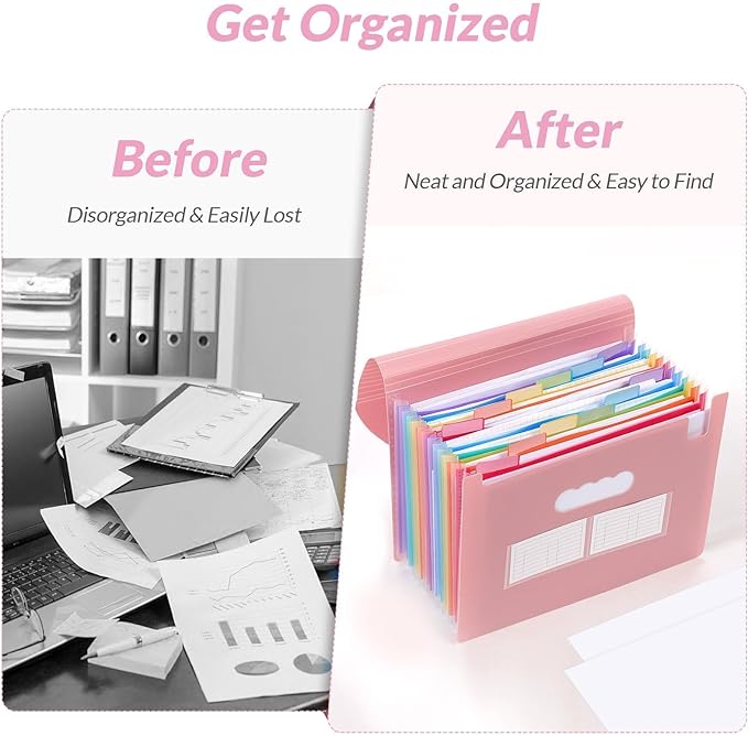 SKYDUE Accordion File Organizer, Expanding File Folder - Image 2