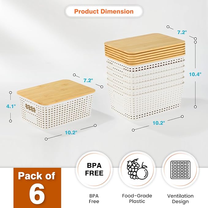 Ohmlove Plastic Storage Baskets - Image 2