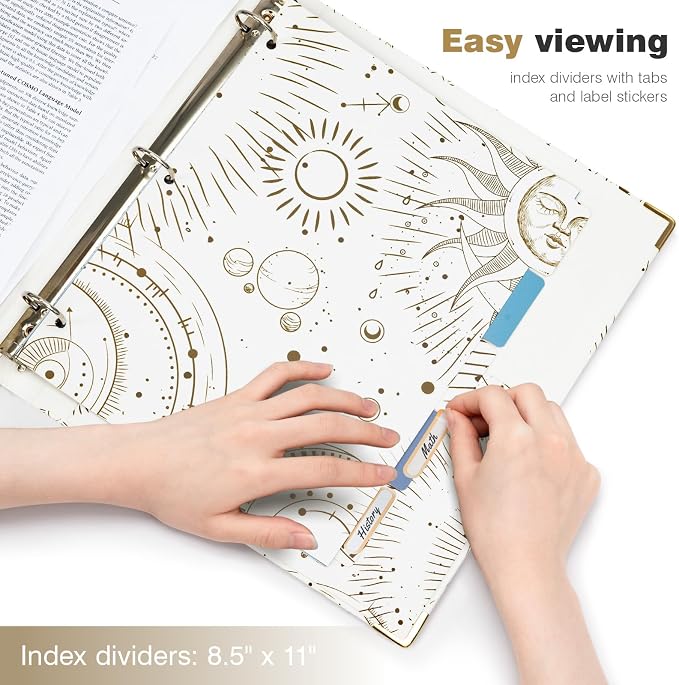 Ospelelf 3 Ring Binder, 1 Inch, Cute Letter Size - Image 6