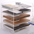 HeZone Acrylic Paper Letter Tray Organizer, 5 Tiers, Transparent, Rectangular by HeZone