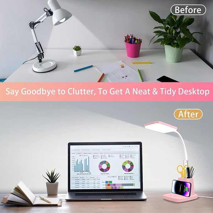 Pink Desk Lamp, Small Desk Lamp - Image 5