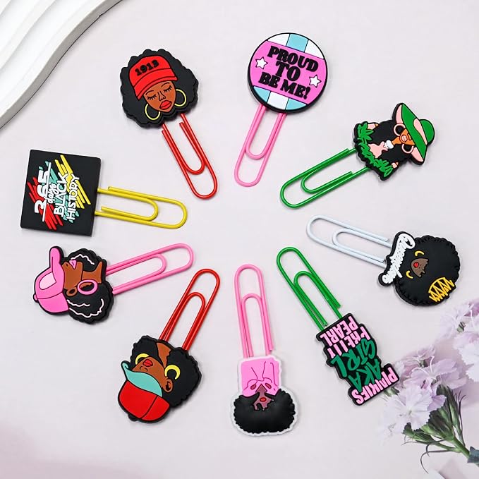 30 PCS Black Girl Paper Clips Metal Paperclip Large Size Paper Clip Cute - Image 7