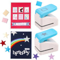 2 Pcs Paper Punch | 3D Star & Stamp Punches | 1.1x0.9 inch Postage Stamp Shape by CYFUNDESIGN