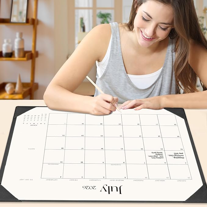 Desk Calendar 2026-2027 with Desk Mat – 22" x 17" Large Desk Pad Calendar Runs - Image 2