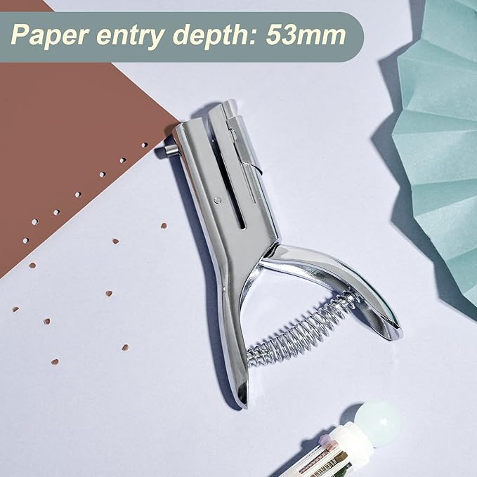 Chumia 1 Pcs Heavy Duty Hole Punch 2" Long Reach 1/8 Inch Paper Single One Hole - Image 4