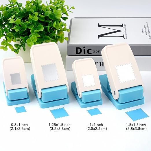 4 Size Stamp Puncher, 1 inch & 1.5 inch Square Stamp Punch, 1.5X1.25inch & - Image 4