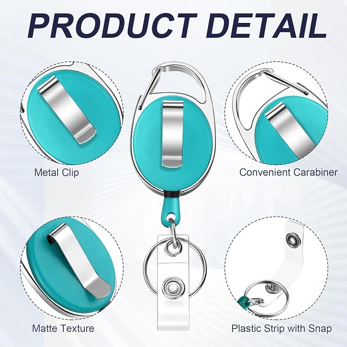 Honoson 50 Pcs Heavy Duty Retractable Badge Reels Batch ID Badge Holder - Image 3