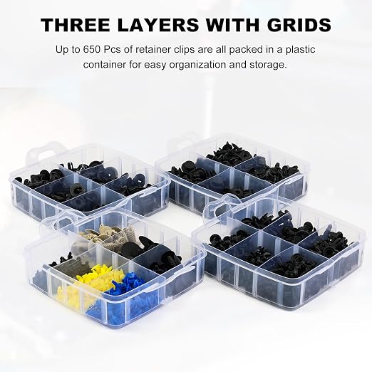 650pcs Push-Type Retainer Clips, Bumper Fender Nylon Rivets of 22 Most Popular - Image 4