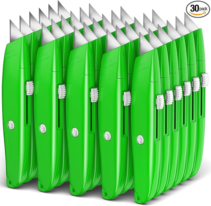 DIYSELF 30 Pack Box Cutter Heavy Duty Aluminium Shell Utility Knife | SK5 Steel by DIYSELF