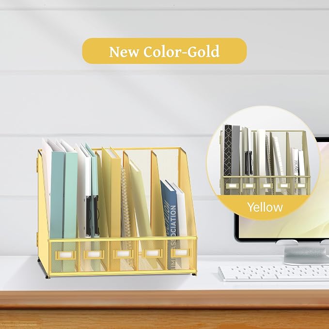 SUPEASY Desk Organizers Metal Desk Magazine File Holder - Image 5