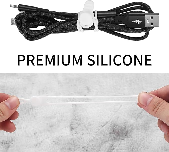 25 Pcs Silicone Cable Ties, Reusable Cable Straps Wire Organizer, Cable - Image 4