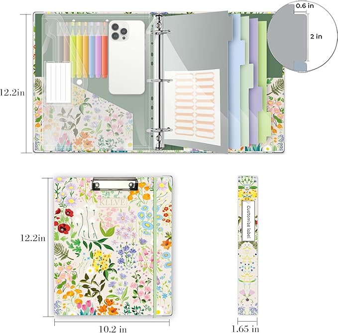 3 Ring 1 Inch Binder Organizer, KLLVE Three Ring Binders - Image 6
