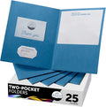 FILE-EZ Two-Pocket Folders, Light Blue, Textured Paper, Letter Size by FILE-EZ