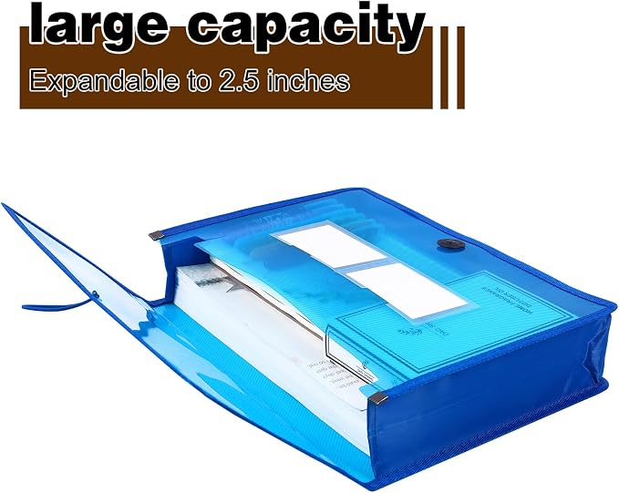 Eco-Friendly Plastic File Folders, Expanding Poly File Wallet, Transparent - Image 5