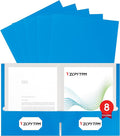 8 Packs Blue Two Pocket File Folders, File Folder Letter Size, 8.5x11Inches by OfficeSuppliesDirect