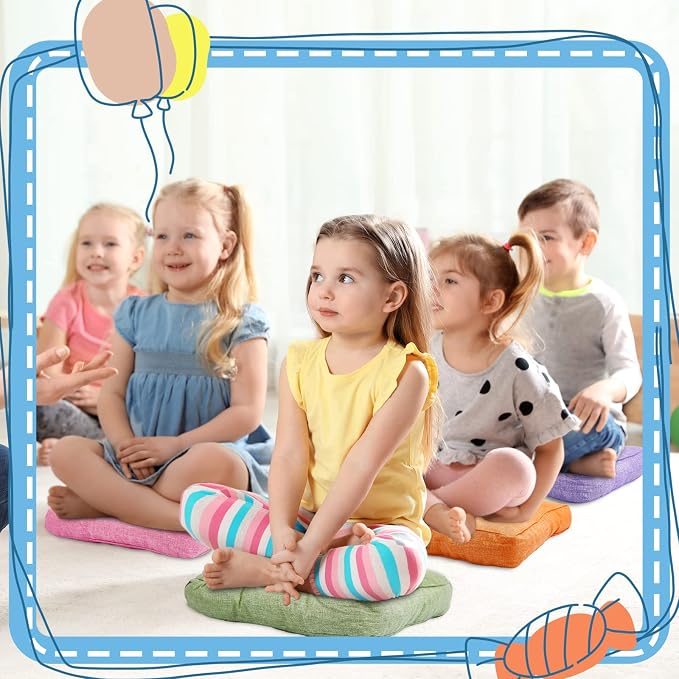 Juexica 8 Pcs Floor Cushions for Kids Floor Pillows Flexible Seating Cushions - Image 5