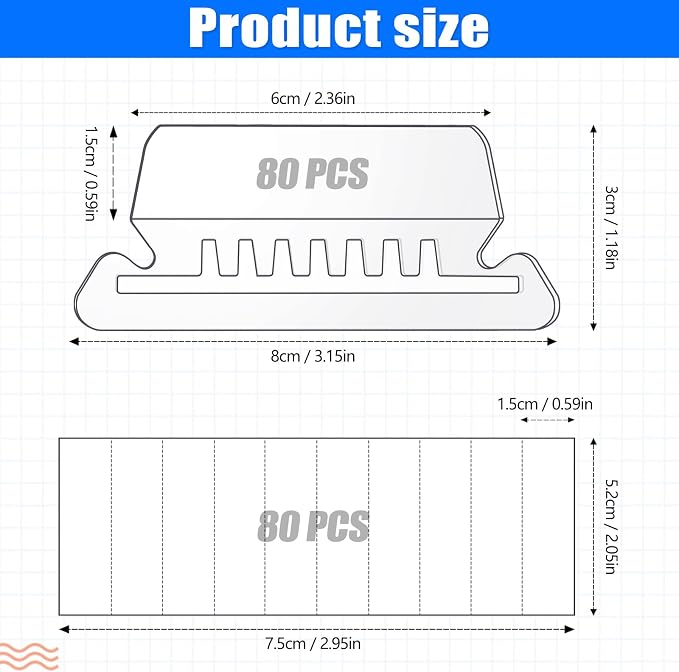 80 Pcs File Folder Tabs and 80 Pcs 2 Inch Hanging File Inserts Labels, Plastic - Image 2