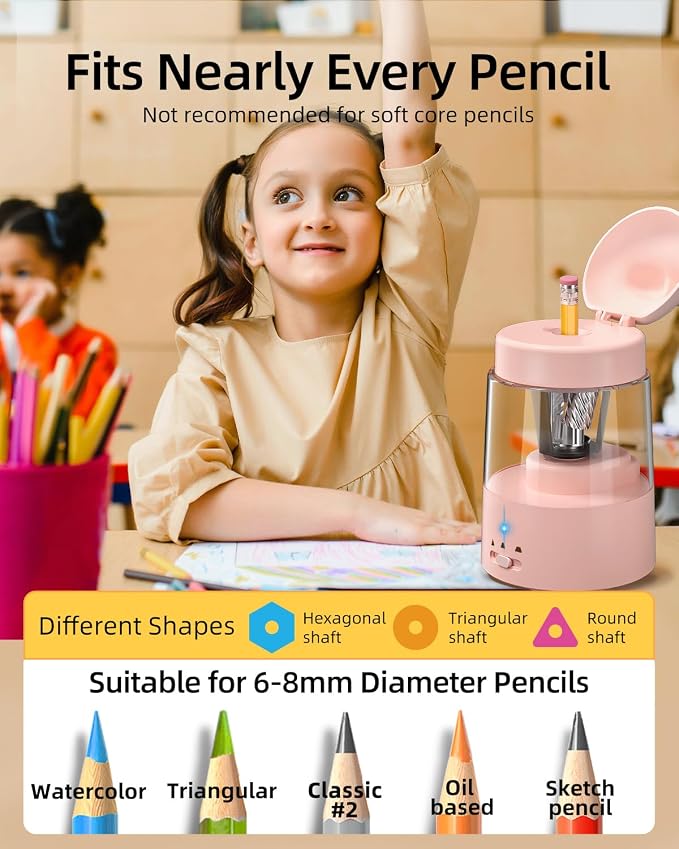 ZMOL Colored Pencil Sharpener for Kids Gift, Rechargeable Electric Pencil - Image 2