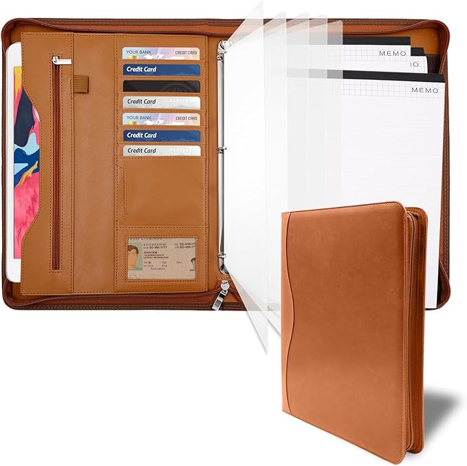 Padfolio Portfolio Folder Binder-Organizer Planner Notebook Zippered Portfolio by Sbrinnaliao