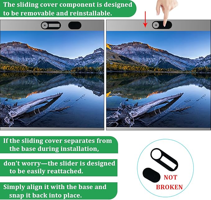 Laptop Camera Cover Slide, Phone Camera Cover Slide, 6 Pack Ultra Thin Webcam - Image 2