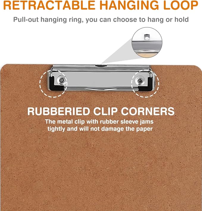 Clipboard, HERKKA 15 Pack Hardboard Office Clipboards Standard A4 Letter Size - Image 3