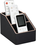 Rose Gold Edge Inlaid Leather Desktop Organizer, Remote Control Holder by RHCSZ