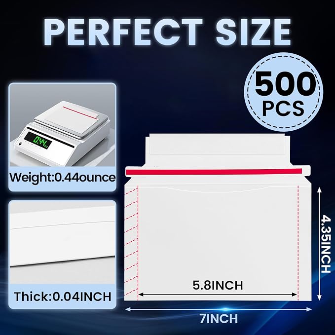 500 Pack Mailer Trading Card Envelopes，7" x 4.35" Trading Card Mailers - Image 4