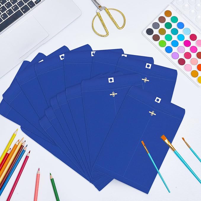 Geyee 100 Pcs Clasp Manilla Envelopes 6 x 9 Inch Gummed Colored Envelopes - Image 4