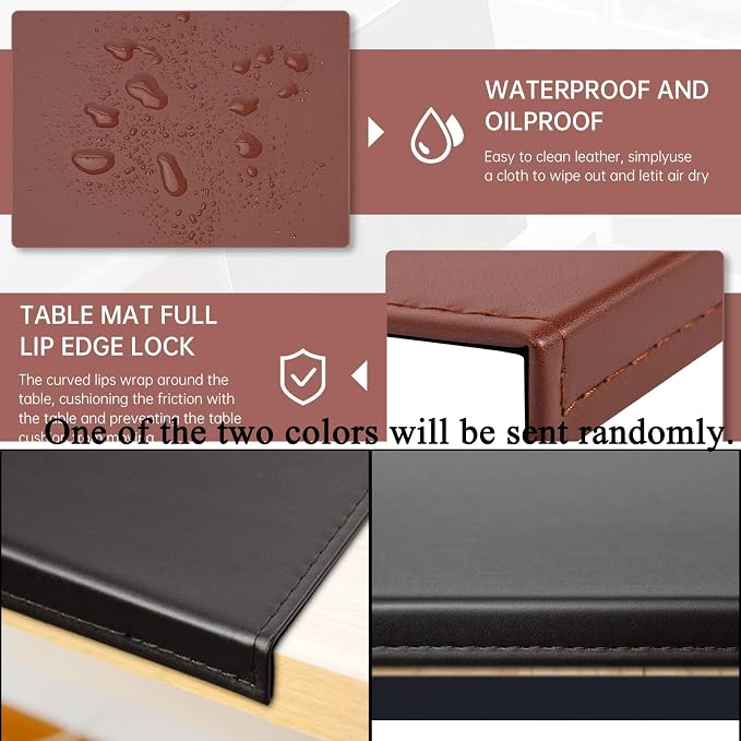 AKOZLIN 35.4"x 18.9" Soft PU Leather Surface Office Desk Mouse Mat Anti-Push Pad - Image 6