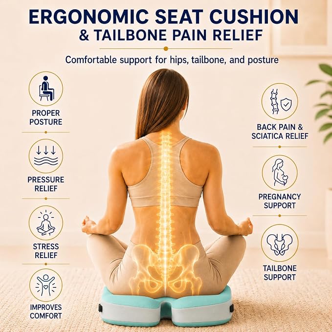 Seat Cushions for Office Chairs Wheelchair Cushion for Long Sitting Back - Image 4