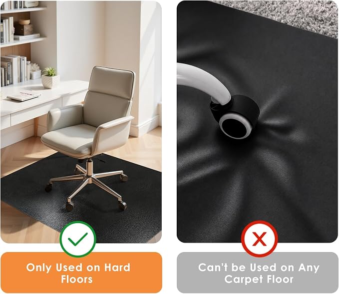 Kuyal Chair mat for Hardwood Floor 46 x 46 inches Rectangle Floor Mats - Image 4