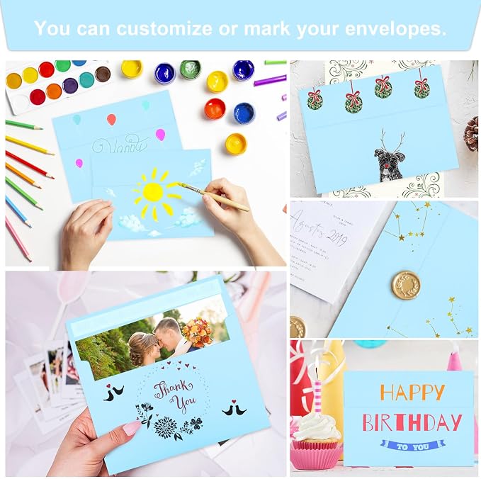 50 Packs Blue 5x7 Envelopes, A7 Invitation Envelopes Self Seal - Image 5
