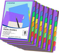 Binder Dividers for 3 Ring Binder, 8 Tab Plastic File Dividers by XHSHENGOFFICEPRODUCT