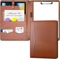 Portfolio Folder Padfolio with A4 Clipboard, PU Leather Portfolio Clipboard by Hehyxade