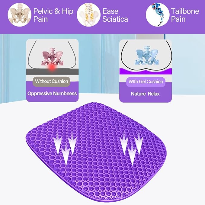 Large Gel Seat Cushion for Long Sitting - Image 5