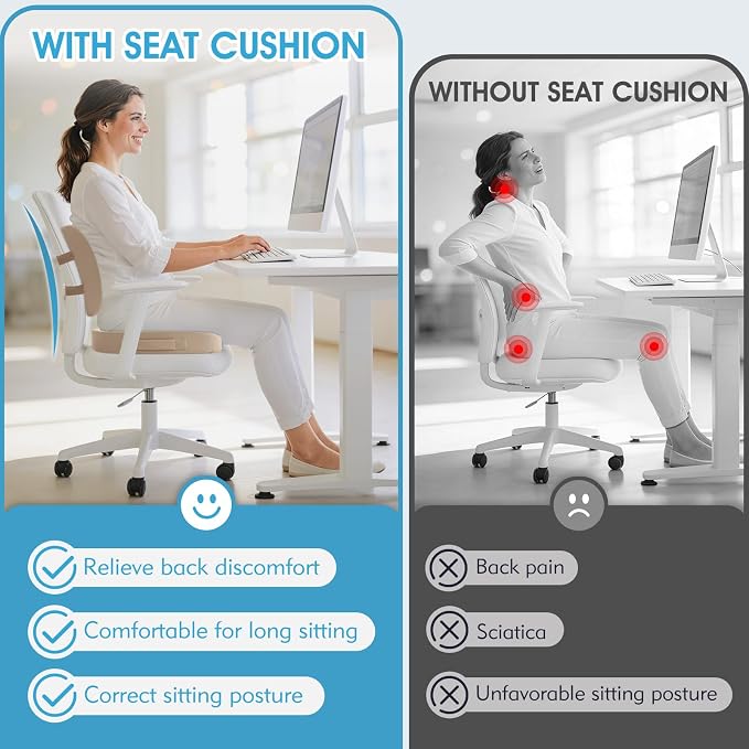 CushZone Ergonomic Seat Cushion & Lumbar Support Pillow - Image 5
