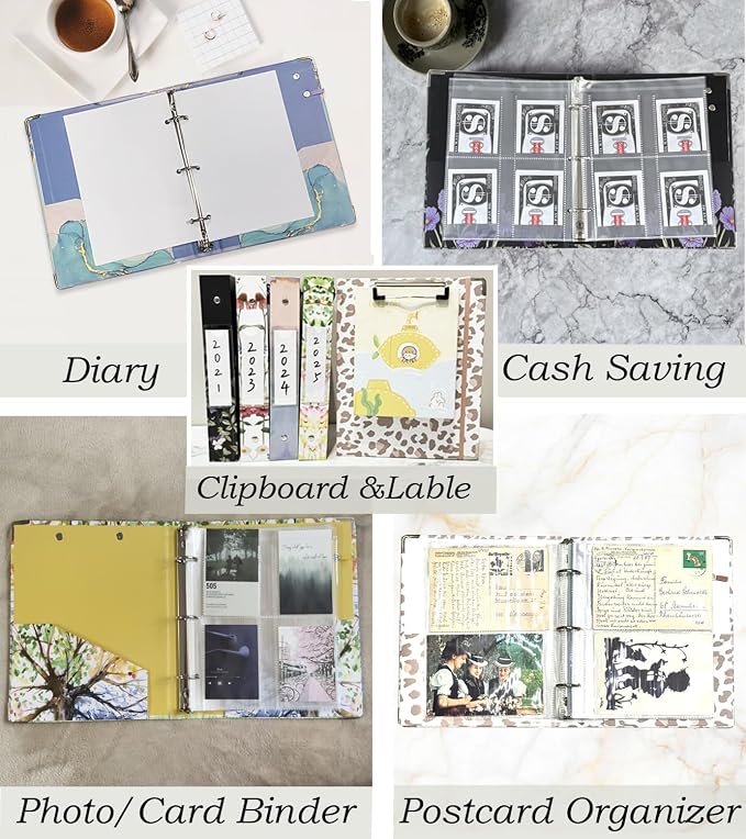 Mini 3 Ring Binder 1 Inch for 5.5"x8.5" Paper, Small Three Ring Binders - Image 4