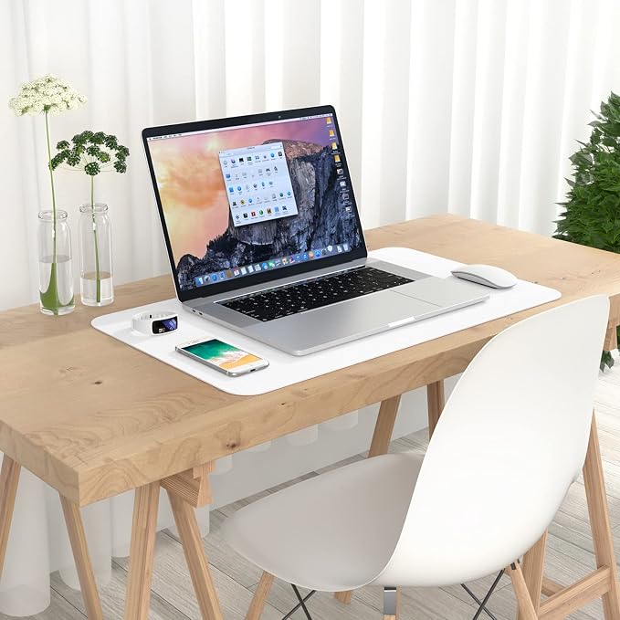 Hsurbtra Desk Pad, 23.6" x 13.8" PU Leather Desk Mat, M Extended Mouse Pad - Image 7